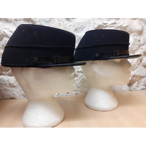 47 - Two black felt hats manufactured by S.Patey (London) Ltd having leather peaks with patent band A/F. ... 