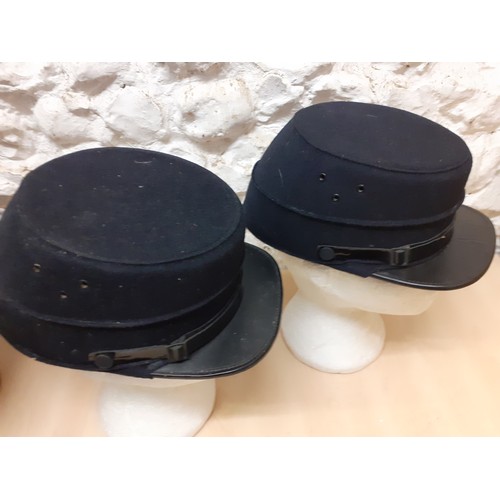 47 - Two black felt hats manufactured by S.Patey (London) Ltd having leather peaks with patent band A/F. ... 