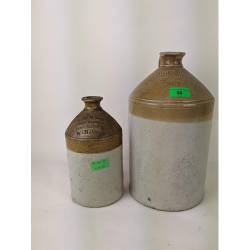 50 - Two John Box, Windsor flagons - 1 and 2 gallon examples
Location: SR3