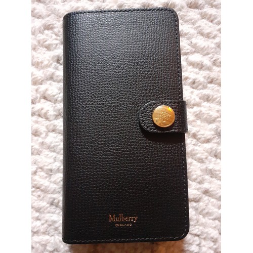 112 - Mulberry-Two mobile phone cases, a black cross grain leather Samsung S9 phone flip case and a red ex... 