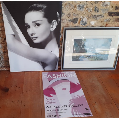 111 - A 2006 National Museum 'Passion for Fashion' poster, 43cm x 59cm, a large Audrey Hepburn portrait on... 