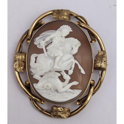 A Victorian yellow metal cameo carved brooch depicting St George 22.9g
Location:CAB3
