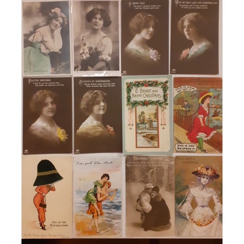 62 - A quantity of vintage fashion and theatrical actress postcards circa 1906 and later and early 20th C... 