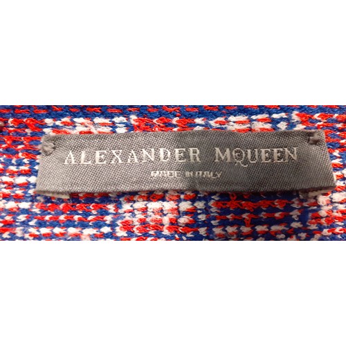 9 - Alexander McQueen-A Circa 2014 chequered Aline dress in a red, white and blue elasticated material, ... 