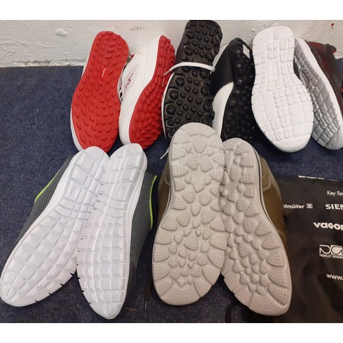 116 - A quantity of unworn gents trainers, golf shoes and lounge shoes to include a pair of white Woodworm... 