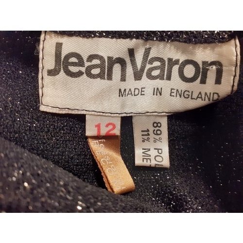 16 - Jean Varon- A 1978 full length stylish evening dress by John Bates in a grey shimmering lurex with a... 