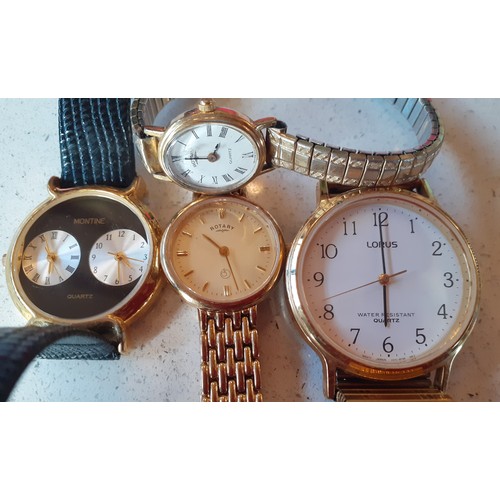 65 - A small quantity of watches and straps A/F to include a gold tone Rotary 'Artemis' ladies wristwatch... 