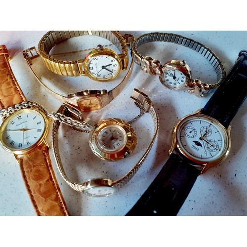 86 - A quantity of pearl necklaces and watches to include a ladies Philip Mercier gold tone cocktail watc... 