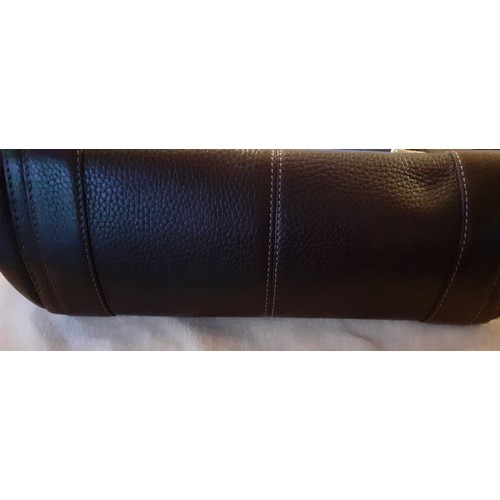 10A - Loewe-A dark brown 'Senda' handbag, 40cm Wide x 22cm High, having 2 rolled leather handles, silver t... 