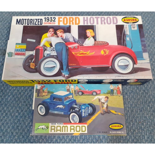 59 - An Aurora plastic model kit of a 1932 motorized and customised Ford Hotrod in original box together ... 