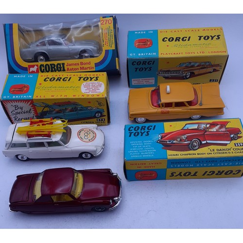 54 - A boxed Corgi Toys'La Dandy' coupe 259 toy car together with a Citroen Safari Olympic Winter Sports ... 