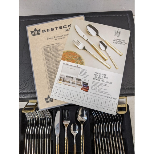 111 - A Bestecke Solingen canteen of cutlery model 4520, never used, 12-setting, housed in original briefc... 