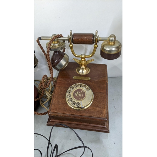 184 - Mixed telephones to include a Bell telephone, mid century French telephone receiver of Phenolic styl... 