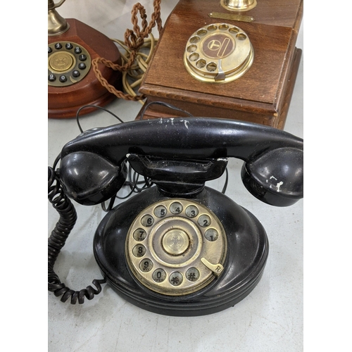 184 - Mixed telephones to include a Bell telephone, mid century French telephone receiver of Phenolic styl... 