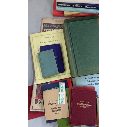 194 - Mixed Masonic ephemera and books to include The Secret Tradition in Freemasonry A.E.Waite, Light Inv... 