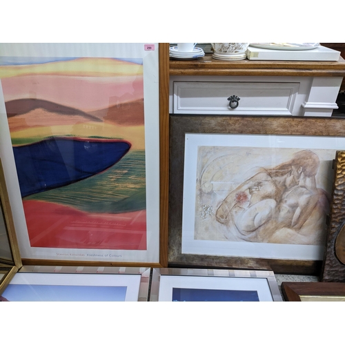 290 - A quantity of framed and glazed prints to include a pair of Victorian theatrical prints, Burroughs &... 