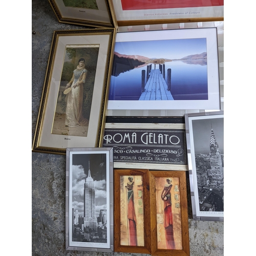 290 - A quantity of framed and glazed prints to include a pair of Victorian theatrical prints, Burroughs &... 