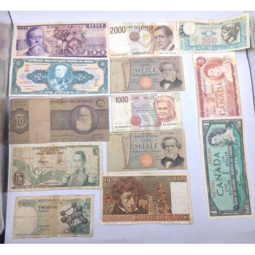 8 - Mixed banknotes from around the world to include 1912 Russia, Gibraltar, WWII era and later British ... 