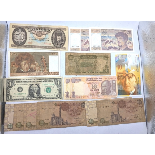 8 - Mixed banknotes from around the world to include 1912 Russia, Gibraltar, WWII era and later British ... 