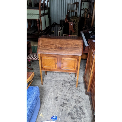 254 - A reproduction mahogany sofa table together with a bureau and a side cabinet
Location:R CON