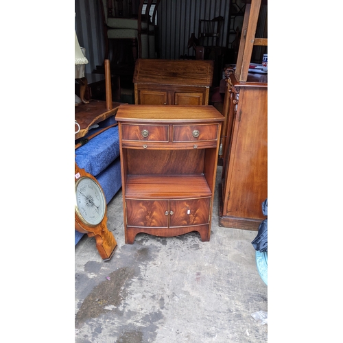 254 - A reproduction mahogany sofa table together with a bureau and a side cabinet
Location:R CON