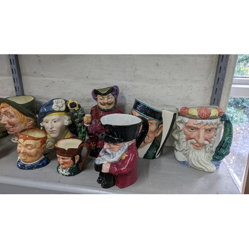 6 - A collection of mainly Royal Doulton character jugs to include The Busker, The Elephant trainer and ... 