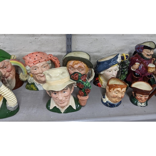 6 - A collection of mainly Royal Doulton character jugs to include The Busker, The Elephant trainer and ... 