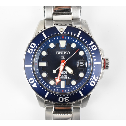 89 - A Seiko Solar 'PADI', gents, stainless steel cased divers wristwatch 200m, circa 2018, model V, seri... 