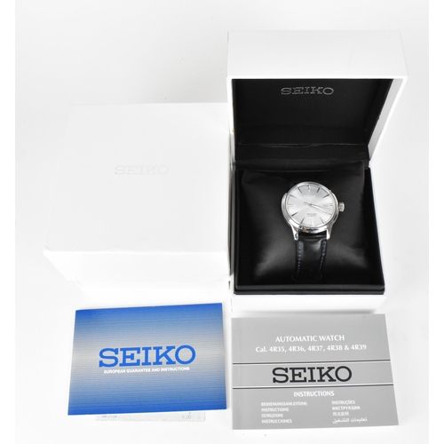 92 - A Seiko Presage, automatic, gents, stainless steel wristwatch, circa 2018, model 4R35-01T0, having a... 