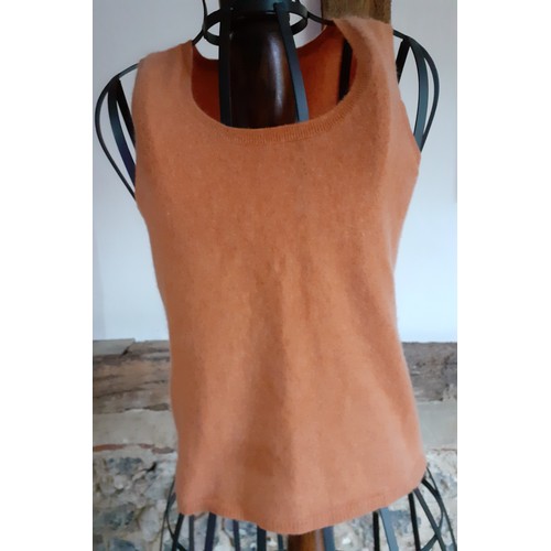 150 - A small quantity of clothing to include a TSE orange cashmere twinset (vest top 30