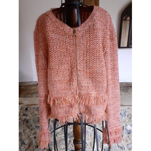 150 - A small quantity of clothing to include a TSE orange cashmere twinset (vest top 30