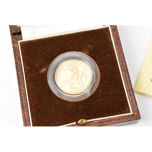 104 - United Kingdom - Elizabeth II (1952 - 2022) 1987 Britannia 1/4 Fine gold proof £25 coin, in Royal Mi... 