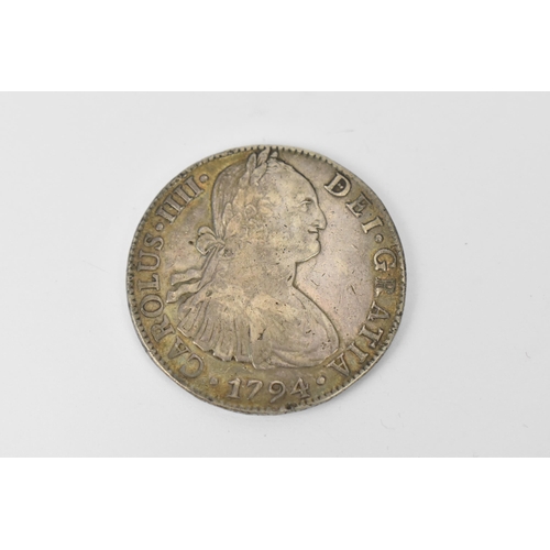 30 - Spanish Empire - Mexico - Charles IV (1788-1808)  8 / Eight Reales dated 1794, m m, Mo, draped bust,... 