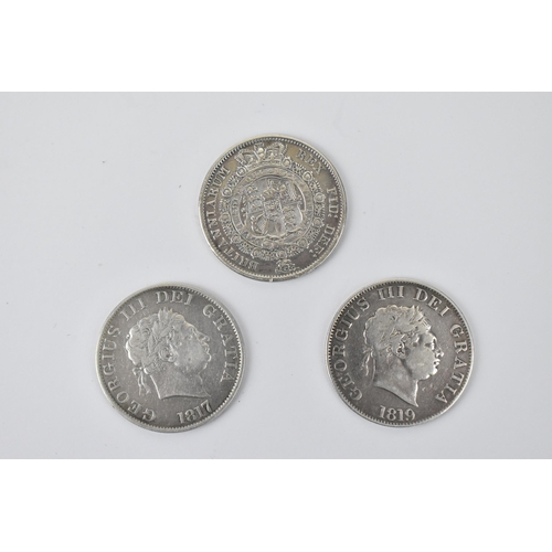 36 - United Kingdom - A group of three George III Half-Crowns to include 1816, 1817 and 1817 examples
Loc... 