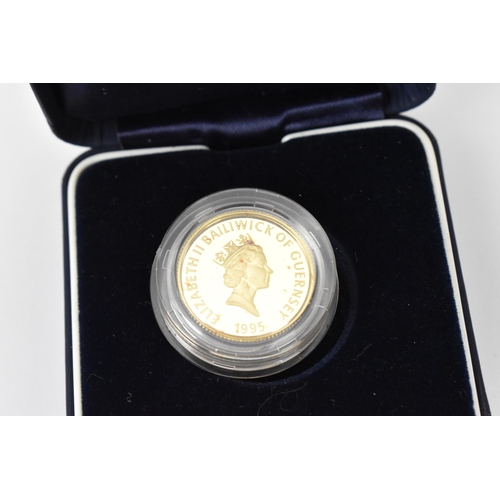 66 - 1995 Queen Elizabeth The Queen Mother 95th Birthday 24ct gold £25 commemorative coin, issued by Guer... 