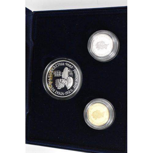 67 - 1996 Guernsey Family set - Her Majesty Queen Elizabeth II 70th Birthday commemorative set comprising... 