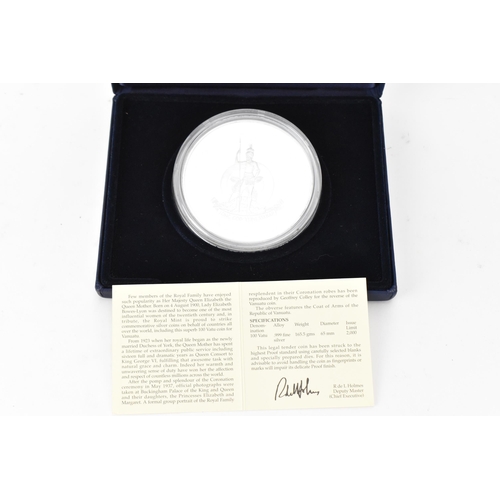 68 - 1995 Vanuatu Queen Elizabeth the Queen Mother 'Lady of the Century' Silver proof 100 Vatu, housed in... 