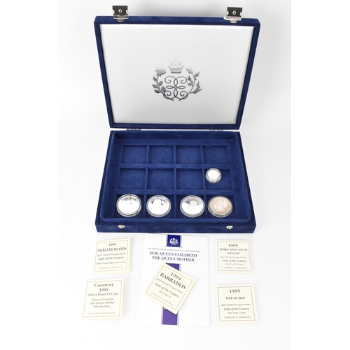 73 - Silver Commemorative coins for H.M. Queen Elizabeth the Queen Mother, comprising of 1994 Barbados ' ... 