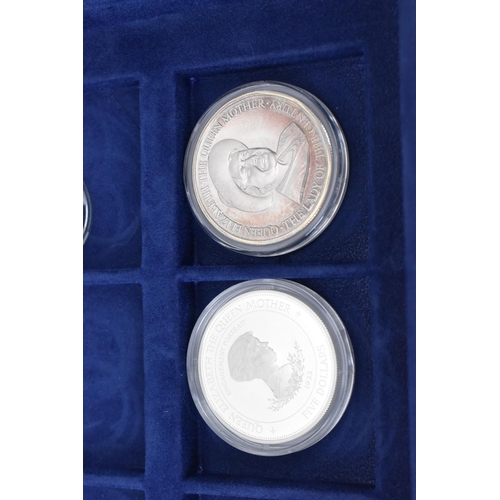 73 - Silver Commemorative coins for H.M. Queen Elizabeth the Queen Mother, comprising of 1994 Barbados ' ... 