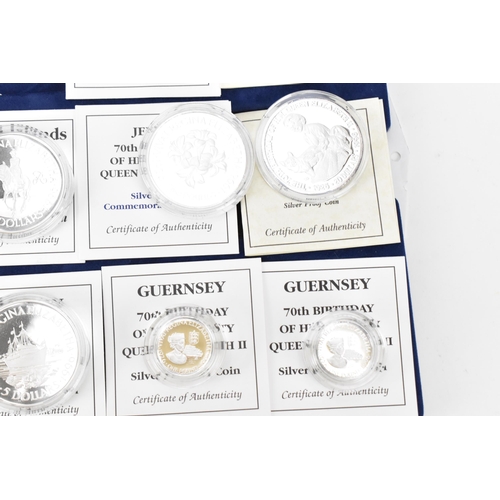 74 - A collection of 22 Elizabeth II silver proof coins, to include 70th Birthday examples, 1997 Chinese ... 