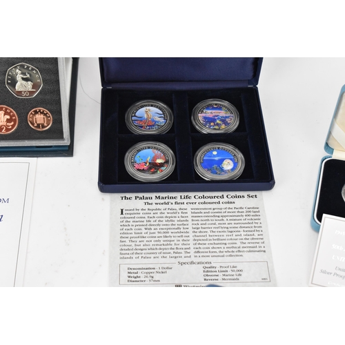 77 - proof coins to include 1996 UK silver Proof £2 ' 50th Anniversary of the United Nations' 1996 silver... 