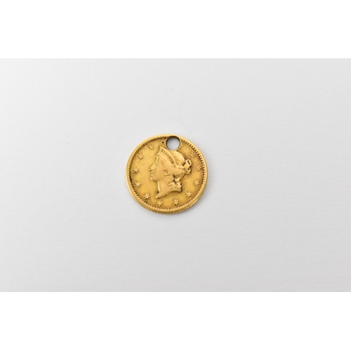 89 - United States of America - ' Liberty Head' Gold one Dollar, dated 1849 A/F holded above above Libert... 