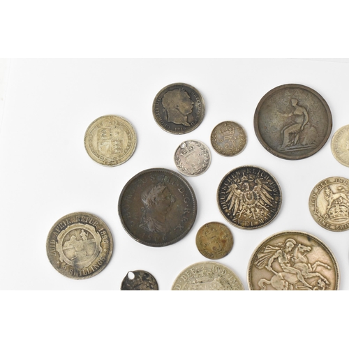 90 - A collection of 19th century and early 20th century mixed coins and tokens to include Victoria 1891 ... 