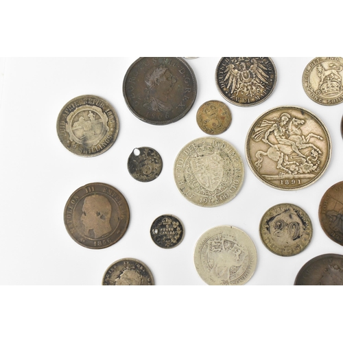 90 - A collection of 19th century and early 20th century mixed coins and tokens to include Victoria 1891 ... 