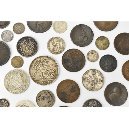 90 - A collection of 19th century and early 20th century mixed coins and tokens to include Victoria 1891 ... 