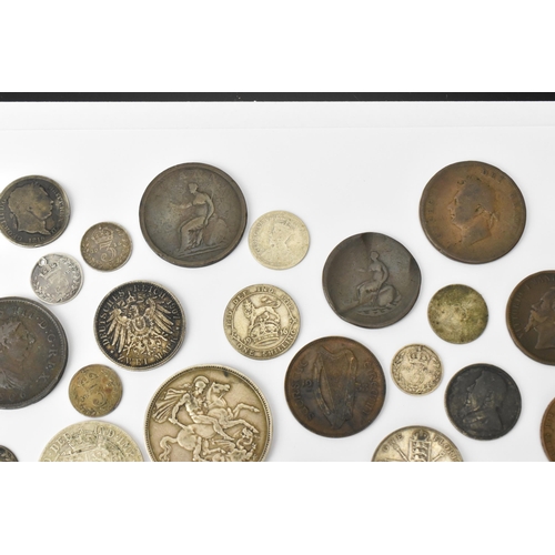 90 - A collection of 19th century and early 20th century mixed coins and tokens to include Victoria 1891 ... 