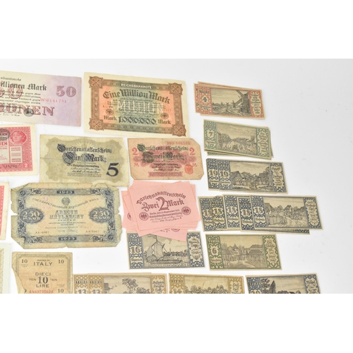 97 - A mixed collection of early 20th century and later world banknotes, to include Germany 1914, Notgeld... 