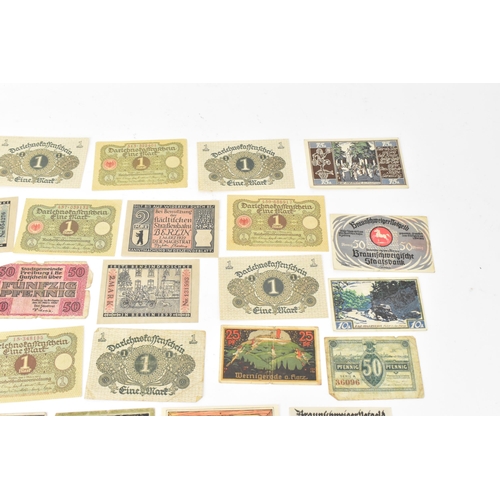 97 - A mixed collection of early 20th century and later world banknotes, to include Germany 1914, Notgeld... 