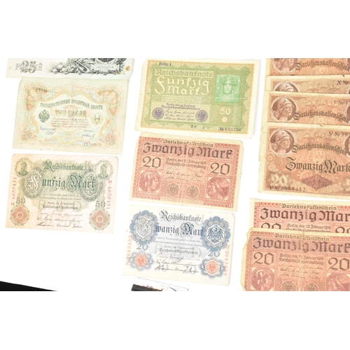 97 - A mixed collection of early 20th century and later world banknotes, to include Germany 1914, Notgeld... 