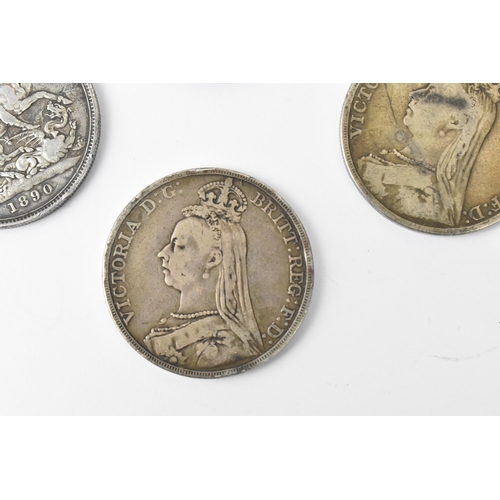 99 - United Kingdom - Silver crowns to include George III 1819 and one other with worn date, George IV 18... 